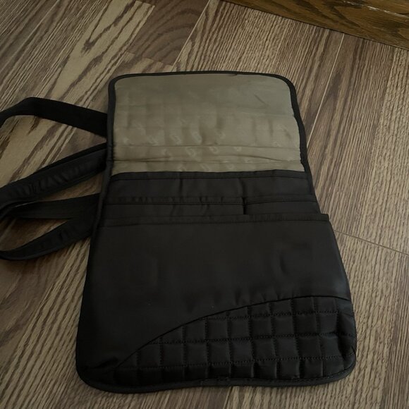 LUG Brown Quilted Travel Casual Adjustable Somersault Crossbody Bag Purse - Picture 6 of 10